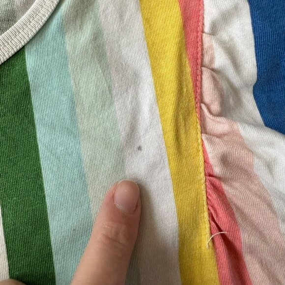 Tea Collection Girls Size 14 Colorful Stripe Ruffled Dress With Pockets - Picture 2 of 8